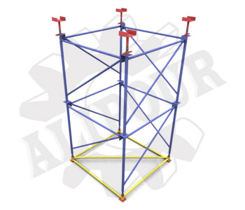 داربست مثلثی ، اسکافر ، کفشک ، مهار ، مهار ضربدری ، مهار مورب ، مهار افقی ، سرجک ، مجتمع صنعتی علیپور